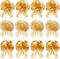 24PCS Gold Pull Bows, Large Christmas Pull Bows Shiny Gift Wrapping Bows for Christmas Holiday Wedding Gift Box Baskets Decoration